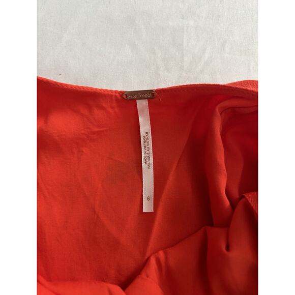 Free People Mockingbird Mesh Inset Empire Waist Mini Dress Womens Size 6 NWT - Picture 8 of 11